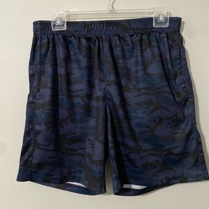 Coofandy Mens Blue Camo Shorts